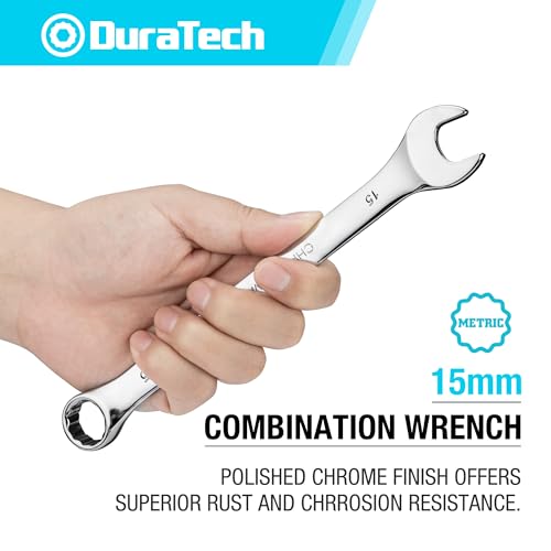 DURATECH 15mm Combination Wrench, Metric - size: 15 mm