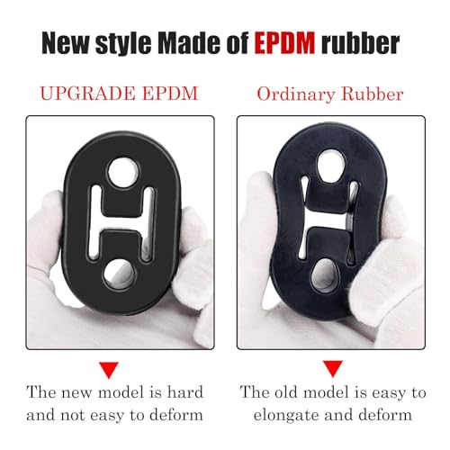 2 Hole Exhaust Hanger Bushing Muffler Upgrade EPDM Insulator Shock Absorbent Mount Bracket High-Density Hangers 12mm Hole (73mm x 47mm x 21mm) Universal Fit - Pack of 4 (Black) - color: BLACK