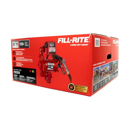 Fill-Rite FR701V 115V 20 GPM Fuel Transfer Pump With Standard Mechanical Meter Package, Gallons - For Gasoline, Diesel, Kerosene, Ethanol Blends, Methanol Blends & Biodiesel up to B20 - size: 1 1/4" Inlet - 3/4" Outlet, style: 115V Gal. Meter & Standard A