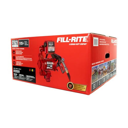 Fill-Rite FR701V 115V 20 GPM Fuel Transfer Pump With Standard Mechanical Meter Package, Gallons - For Gasoline, Diesel, Kerosene, Ethanol Blends, Methanol Blends & Biodiesel up to B20 - size: 1 1/4" Inlet - 3/4" Outlet, style: 115V Gal. Meter & Standard A