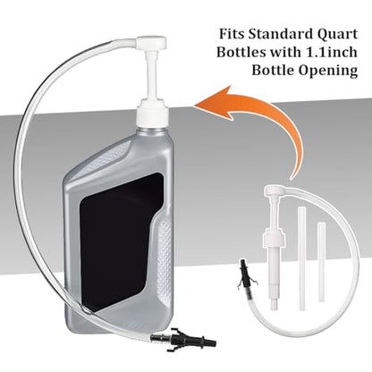 Car Fluid Transfer Pump, Vehicle Standard Quart Bottles Gear Lube Stroke with 3rd Hand Adapter, Automotive Transmission Fluid Pump, Universal for Automobile RV Truck