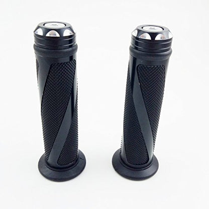Universal Motorcycle Rubber Gel Handlebar Hand Grips for 7/8" Bar End Handle Bars Sports Bikes - color: Black