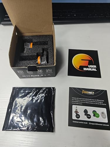 FORENNER Upgraded H11 Light Bulbs, 36000LM 900% Ultra Brightness, 6500K Cool White H9 H8 H16 Accessory Light Kits, 1:1 Mini Size, 10-Year Lifespan, Play-N-Plug, Pack of 2 - size: H11