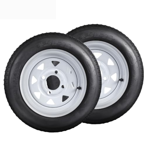 2 Pack 4.80-12 4.80x12 480-12 4.80-12 Trailer Tires with 12'' Rims, 4 Lug on 4'', Load Range C 6PR - size: 480-12, style: 4 Lug