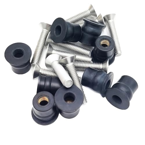 24 Pairs M6 Neoprene Rubber Well Nuts for Kayak with Brass Inserts - size: 24 Pairs M6 Neoprene Well Nuts