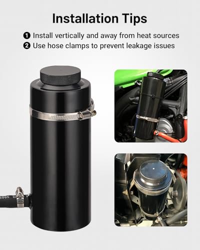 EVIL ENERGY Coolant Overflow Tank, Radiator Overflow Bottle 800ml Aluminum Universal Black