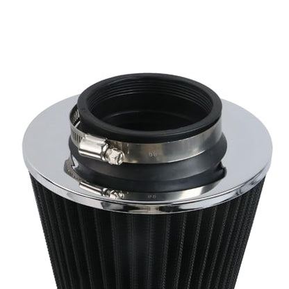 Modengzhe Cool Air Intake Kit, 3" Universal Induction Flow Tube Kit, Black - color: Black