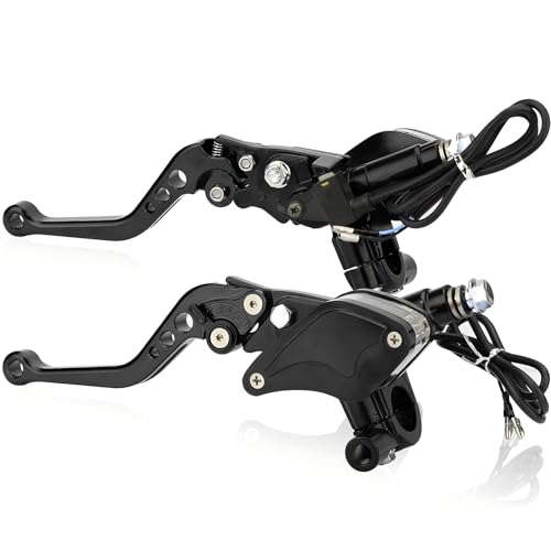 7/8" 22mm Motorcycle Brake Lever Clutch Master Cylinder Lever Set - color: Black