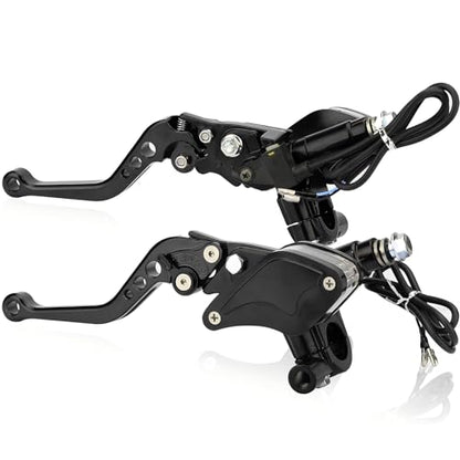 7/8" 22mm Motorcycle Brake Lever Clutch Master Cylinder Lever Set - color: Black