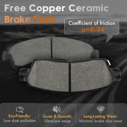 BETTHAND Front And Rear Brake Pads And Rotors Compatible With Chevy, GMC - size: 580019*2+580029*2+D882-7759+D883-L7760