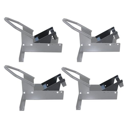 MaxxHaul Motorcycle Wheel Chock - Pivoting Self-Locking Cradle - Fits 14 to 21 Inch Tires - Universal Trailer and Garage Stand (80077) - color: Black