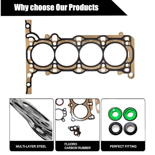 GXARTS Engine Full Head Gasket Kit w/Cylinder Head Bolts fit for Chevrolet Trax Sonic Cruze Limited HS26540PT-1 fit for Buick Encore 1.4L w/Timing Cover Gasket, Intake & Exhaust Manifold Gasket Set