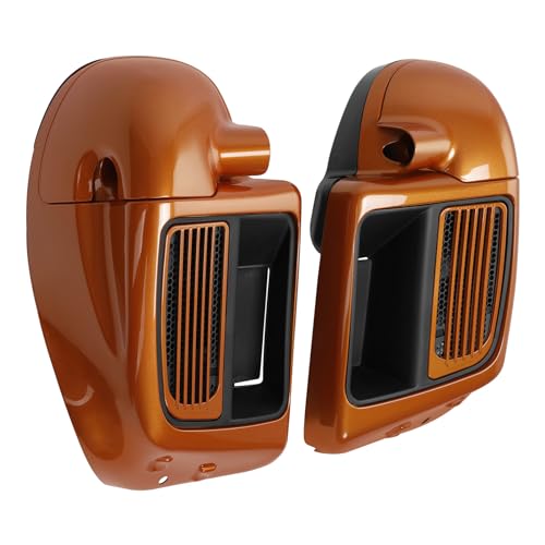 HR3 Amber Whiskey/Charcoal Pearl Water-Cooled Vented Fairing Lowers Compatible with 2015-2016 Electra Glide Ultra Classic FLHTCU (Replace for OEM) - color: Amber Whiskey / Charcoal Pearl