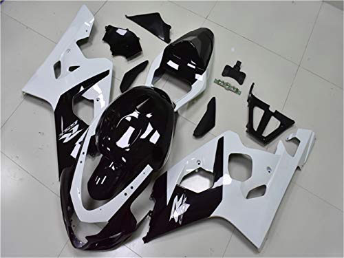 YTL White Black Full Fairing Fit for Suzuki 2004-2005 GSXR 600/750 - color: 015 White Black
