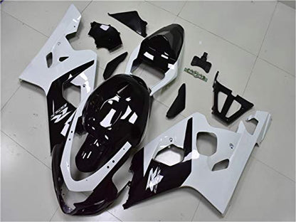 YTL White Black Full Fairing Fit for Suzuki 2004-2005 GSXR 600/750 - color: 015 White Black