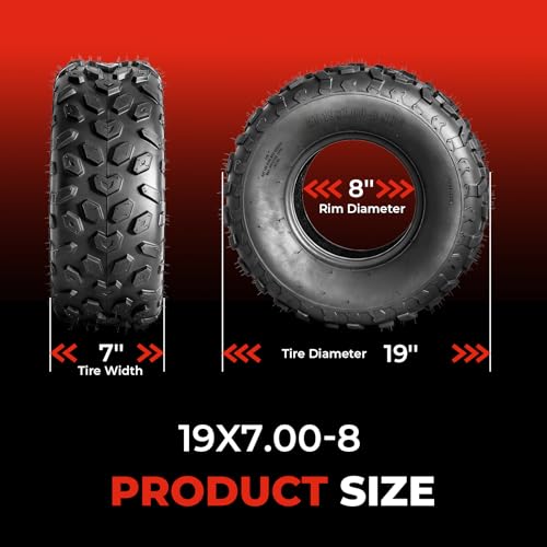 19x7-8 ATV/UTV Tires, Set of 2, 19x7x8 Mini Bike Tires, 4PR