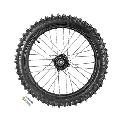 Front Motorcycle Tire 70/100-17 & Rear Knobby Tire 90/100-14 Wheel Tires Rim Inner Tube with 15mm Bearing & 14'' Rear Swing Arm & Front Fork 45mm/48mm for Pit Dirt Bike - size: Front 17 + Rear 14