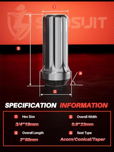 Sposuit 24Pcs M14x1.5 Spline Lug Nuts, 19mm Hex - Replacement for Chevrolet - color: Chrome, style: 24 Pack SplineDrive