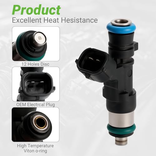 Fuel Injectors Set of 6 Compatible with Nissan Armada Frontier NV1500 Pathfinder Titan Xterra Suzuki Equator 4.0L 5.6L V6 V8# 0280158007 FJ750 166007S000 842-12298 166007S00A 1571082Z00 16600-7S000 - size: 750