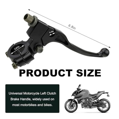 KVAEY Motorcycle Clutch Lever, 7/8" 22mm Left Handlebar Folding Brake Lever Perch, Clutch Handle Lever Replacement (Black) - color: Black