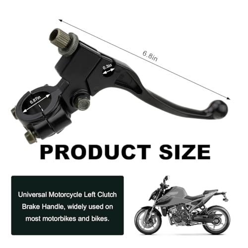 KVAEY Motorcycle Clutch Lever, 7/8" 22mm Left Handlebar Folding Brake Lever Perch, Clutch Handle Lever Replacement (Black) - color: Black