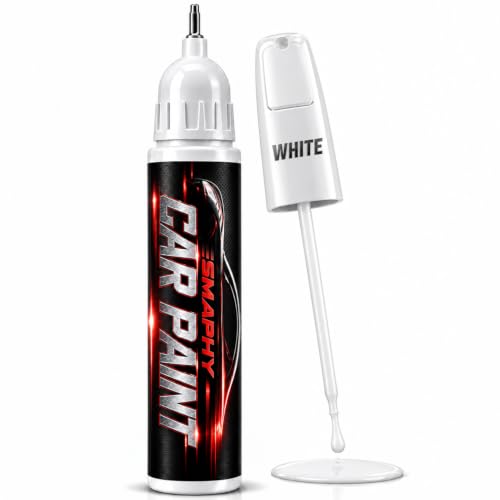 Pearl White Car Touch Up Paint Pen，Scratch & Chip Repair, for Auto & Rim - color: White