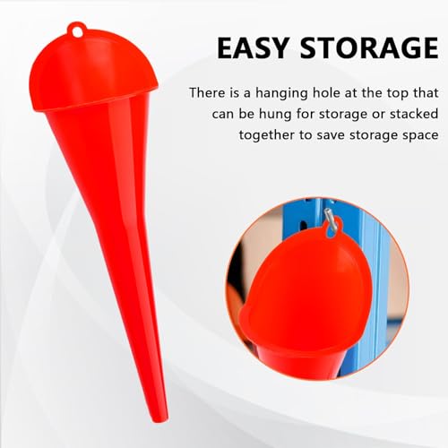 Long-Neck Oil Funnel for Automotive – Multi-Function Plastic Funnel for Oil, Gas & Lubricants – Universal Car Accessory (Red (1-Pack)) - color: Red (1-Pack)