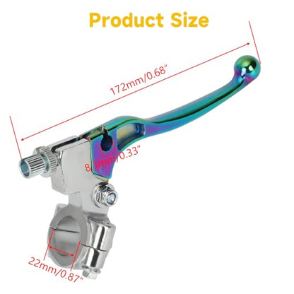 HIAORS 7/8" Mini Bike Brake Lever Left Clutch Handle Compatible with Coleman CT200U BT200X CT100U Baja DB30 MB165 Massimo TrailMaster MB200 SSR125 CRF50 CRF70 XR100 Pit Dirt Motorcycle Parts Rainbow - color: Rainbow