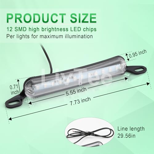 LivTee License Plate Light, Extremely Bright LED License Plate Lights Assembly for Trailer UTV ATV Truck RV Boat, Green - color: Green