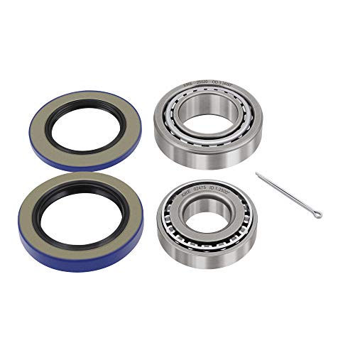 XiKe 8,000 lb Axles Trailer Bearings Kit 25580/25520 & 02475/02420, 1 Set - size: 25580/20 ＆ 02475/20 + Seal ID 2.125'' ＆ 2.250'', style: Pack 1 Set