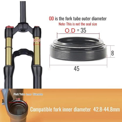 MTB Bike Fork Dust Seal Kit Oil Seal Wiper for Fork Maintenance - size: 35mm