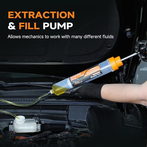 FOUR UNCLES Fluid Transfer Syringe for Automotive Oil Service 500cc - size: 500cc(58cm hose)