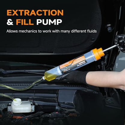 FOUR UNCLES Fluid Transfer Syringe for Automotive Oil Service 500cc - size: 500cc(58cm hose)