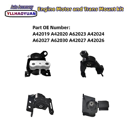 Yllhaoyuan Complete Engine Mount Set of 4 Compatible with - size: 2014-2019 Corolla 1.8L Sedan