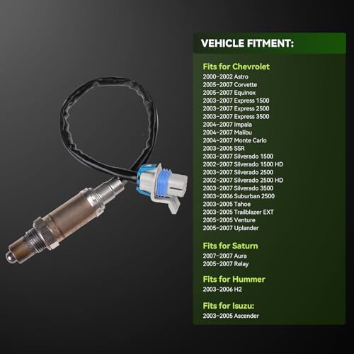 Oxygen Sensor 15895 O2 Sensor Compatible with Chevrolet Tahoe Suburban Silverado Express Malibu, Cadillac DeVille Eldorado Seville, GMC Yukon Sierra Savana, Pontiac G6