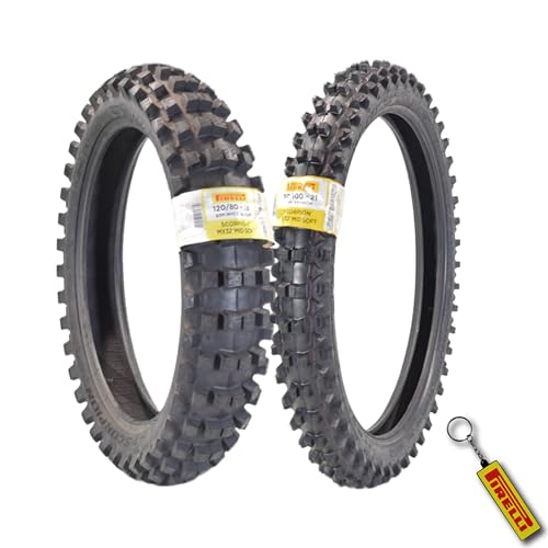 Pirelli Scorpion MX Mid-Soft Stadium Set: 80/100-21 Front & 120/80-19 Rear - size: 80/100-21 M/C 51M, 120/80-19 NHS 63M