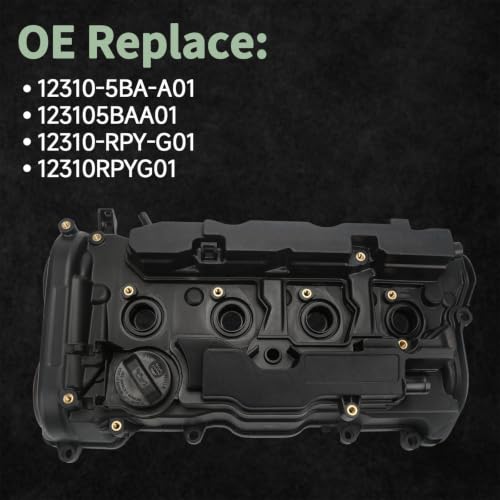 123105BAA01 Engine Valve Cover with Gasket Compatible with 2016-2025 Honda Civic Accord HR-V 2.0L L4, Replace 12310RPYG01 Valve Cover Assembly