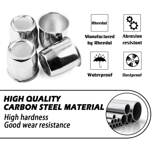4Pcs 3.13" OD 3.31" H Push Through Trailer Wheel Center Cap for Rim - color: Chrome, size: 3.13" Hub 3.31" H