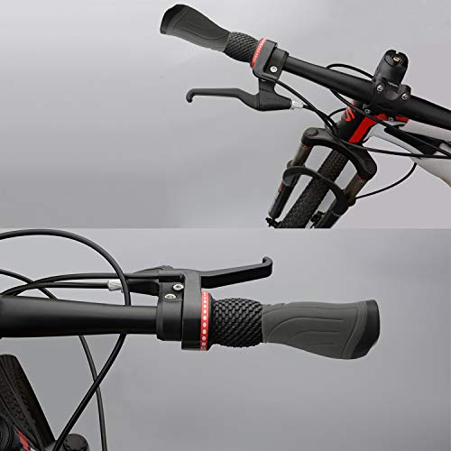 TOPCABIN Bike Grips 2PCS 90mm Length Bike Handlebar Grips Short Mini Bicycle Handlebar Grips Two-Color Rubber Ergonomic Design - color: Black+Grey 90mm Length