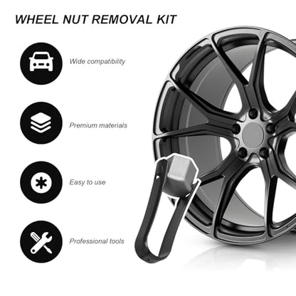 3 PCS Car Wheel Hub Bolt Nut Cover Removal Tool, 3 Types Heavy Duty Auto Wheel Lug Nut Caps Puller Set, Universal Tyre Bolt Caps Removal Tool Set for Cars Trucks SUVs