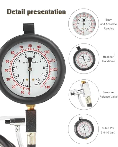 TU-443 Fuel Injection Pressure Tester Kit 0-140 PSI