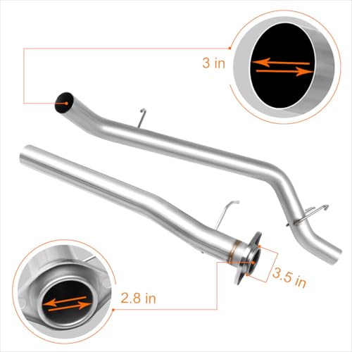 PM PERFORMOTOR 3" Stainless Steel Catback Exhaust System Compatible with 2015 2016 Chevy Colorado/GMC Canyon
