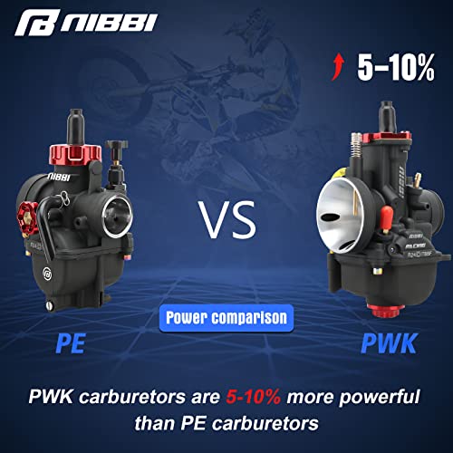 NIBBI Carburetor PWK24 fit Motorcycle Engine with 24mm Carb Jets for DirtBike MiniBike Pit Bike GY6 ATV - size: PWK24MM