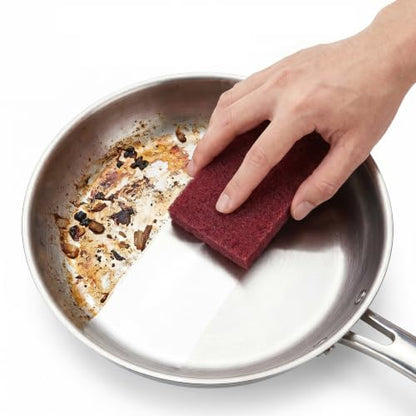 6 Pack 6"x5" Maroon Purpose Scouring Pad Reusable Hand Scuff Pads