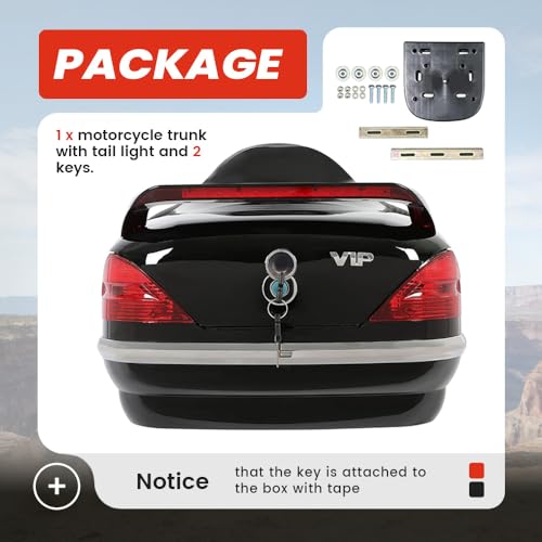 ALMULOO Motorcycle Luggage Trunk W/Tail Light Compatible with Yamaha