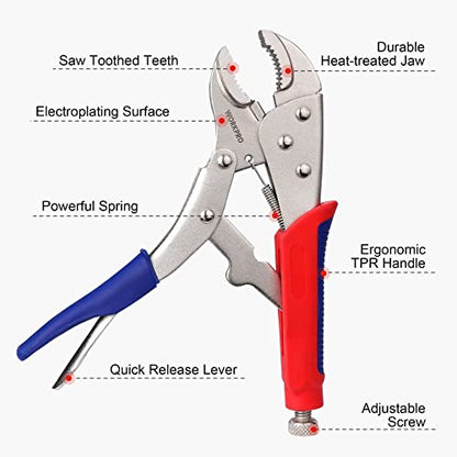 WORKPRO 3-Piece Locking Pliers Set, Heavy-Duty Cr-V Steel