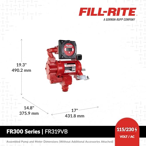 Fill-Rite FR319VB 115V/230V 35 GPM Fuel Transfer Pump w/Digital Meter Package (No Pulser) - style: Digital Meter Package