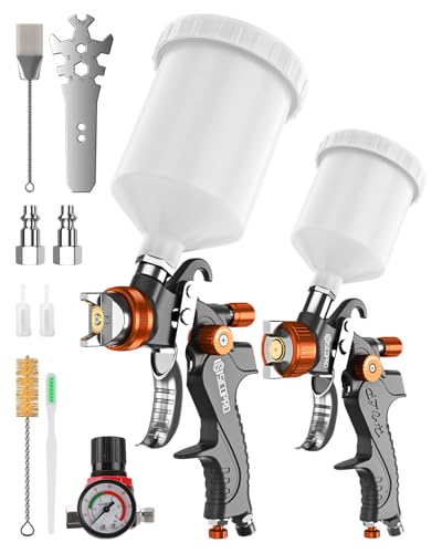 HVLP Air Paint Sprayer Gun Sets for Cars House Painting, Paint Guns Automotive, 1.4mm High-Precision Nozzles, Varnish and Top Coat