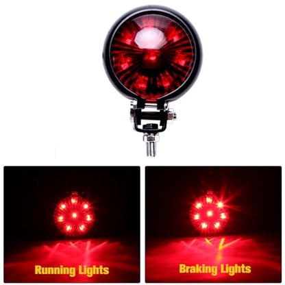 Rich Choices Motorcycle Tail light Brake Lights Running Driving Lamp Taillights for Cafe Racer Chopper Bobber - color: Red
