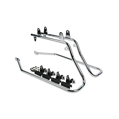 TCMT Hard Saddlebags Bag & Liners Carpet Insert W/Conversion Brackets Fit For Harley Softail 1984-2017 (except Softail Slim, Softail Deuce Models) - color: Chrome Conversion Brackets, size: Style C Vivid Black(Black Latches)